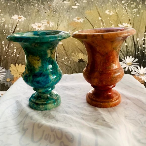 Vintage Other - Vtg MCM small alabaster candle stick holders